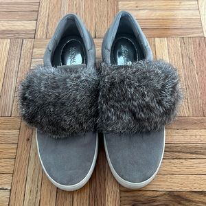 Michael Kors Rabbit Fur Trip Slip On